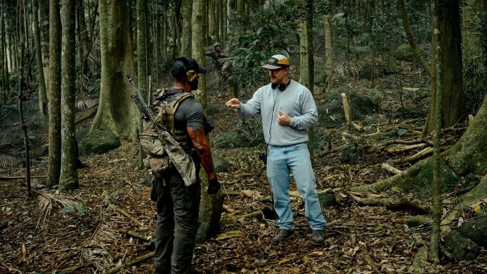 William Eubank on the set of 'Land of Bad'